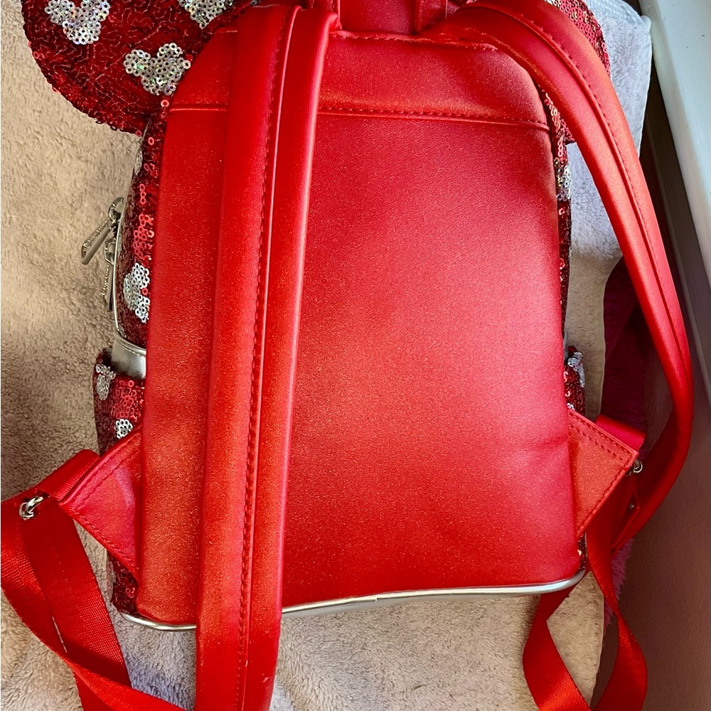 Disney Red and Silver Sequin Woman’s Backpack - Picture 4 of 7